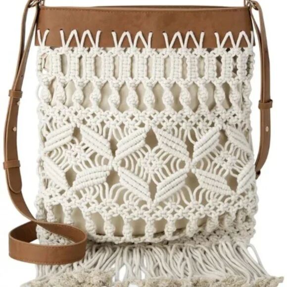 Macreme Inc Crossbody Bag Purse Vintage Y2K Handbag Boho Bohemian Knit - Picture 1 of 14